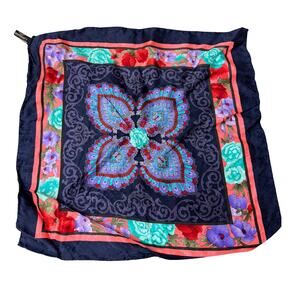 Vintage Leonard Silk Handkerchief Bandana Pocket Square Scarf Headband 16.5”